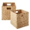 Casafield Water Hyacinth Storage Baskets, Collapsible Cube Organizers, Woven Bins for Bathroom, Bedroom, Laundry, Pantry, Shelves